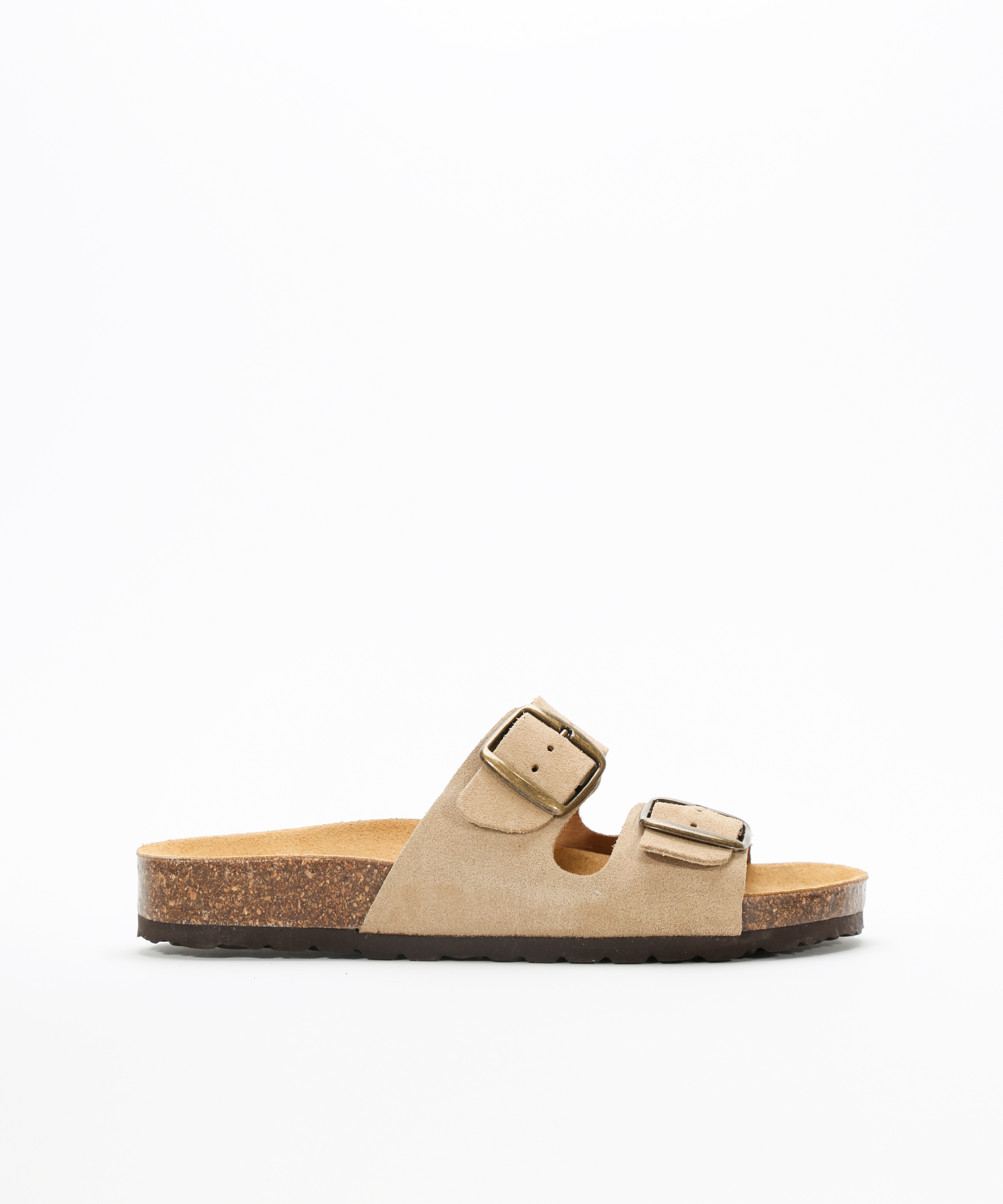 Sandalias de piel planas con hebillas 